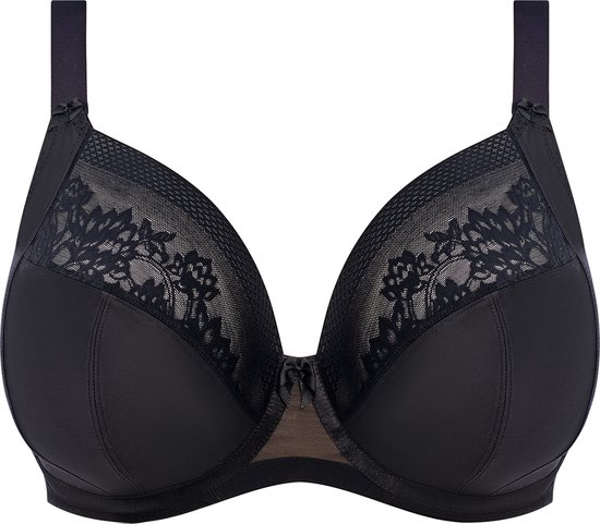 Zwarte plunge beha met kanten details op de cups.