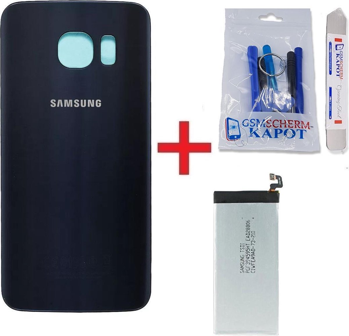 Achterkant + batterij geschikt voor Samsung Galaxy S6 - blauw