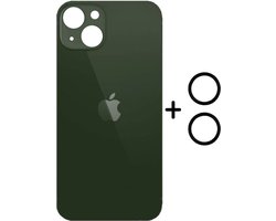 iPhone 13 Mini Achterkant Vervanging Glas inclusief O-Ringen | Back Cover | Met logo | Big hole | Donker Groen