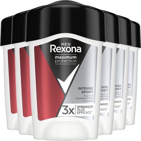 Rexona - Anti-Transpirant Crème Stick - Men Maximum Protection - Intense Sport - 6 x 45 ml - Voordeelverpakking
