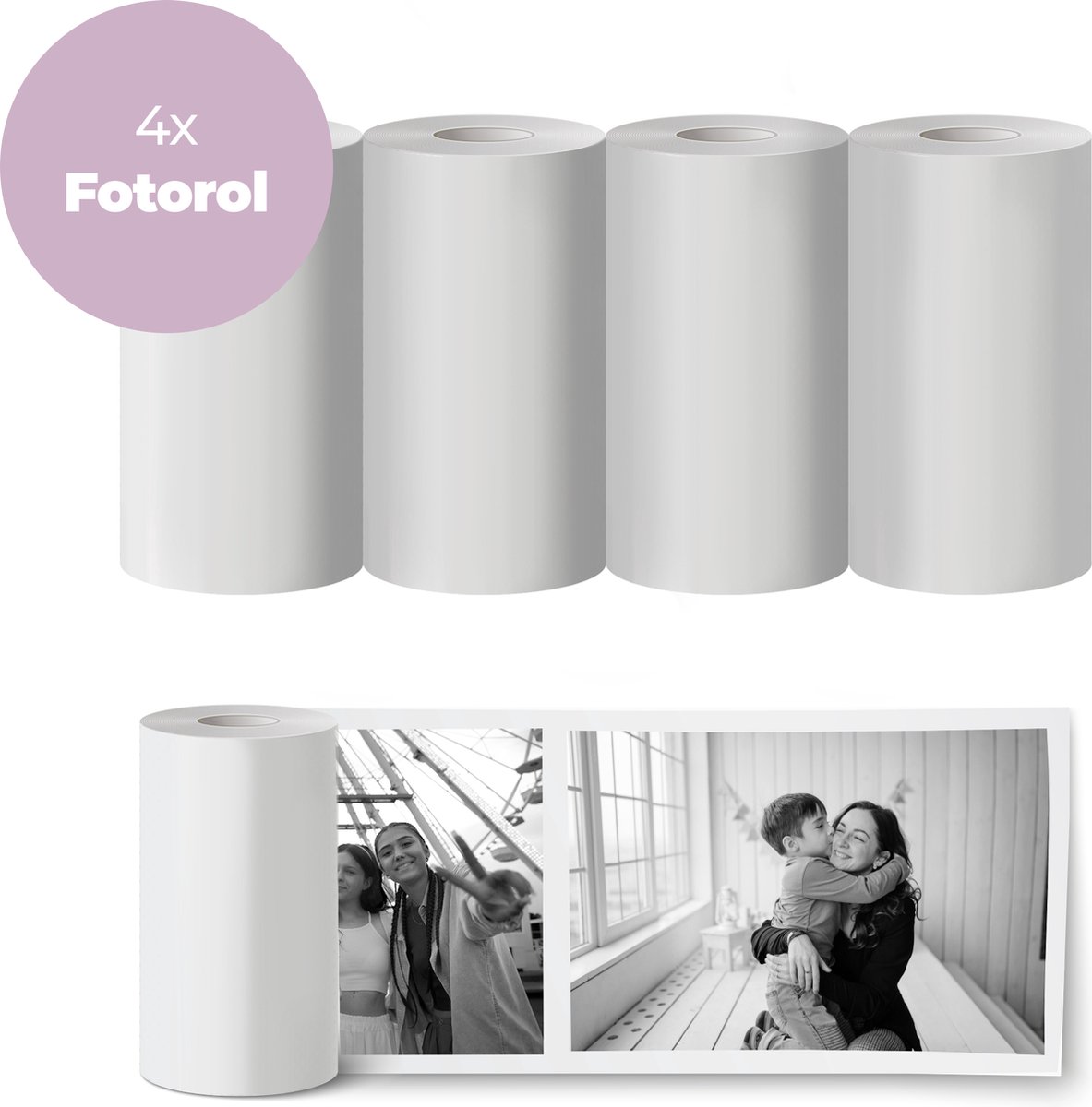 Denver Papierrollen (57 x 30 mm) voor Kindercamera met Printer en Pocket Printer 4 Stuks - PP40 - Wit — afbeelding 1