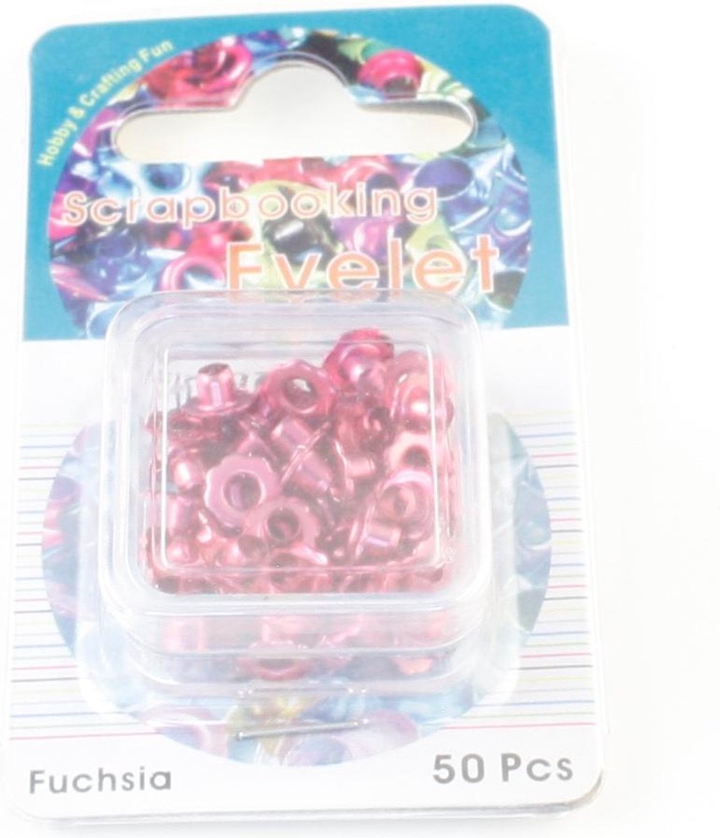 Scrapbooking Eyelet Bloem 6mm 50 stuks Roze Diameter gat 2.2mm.