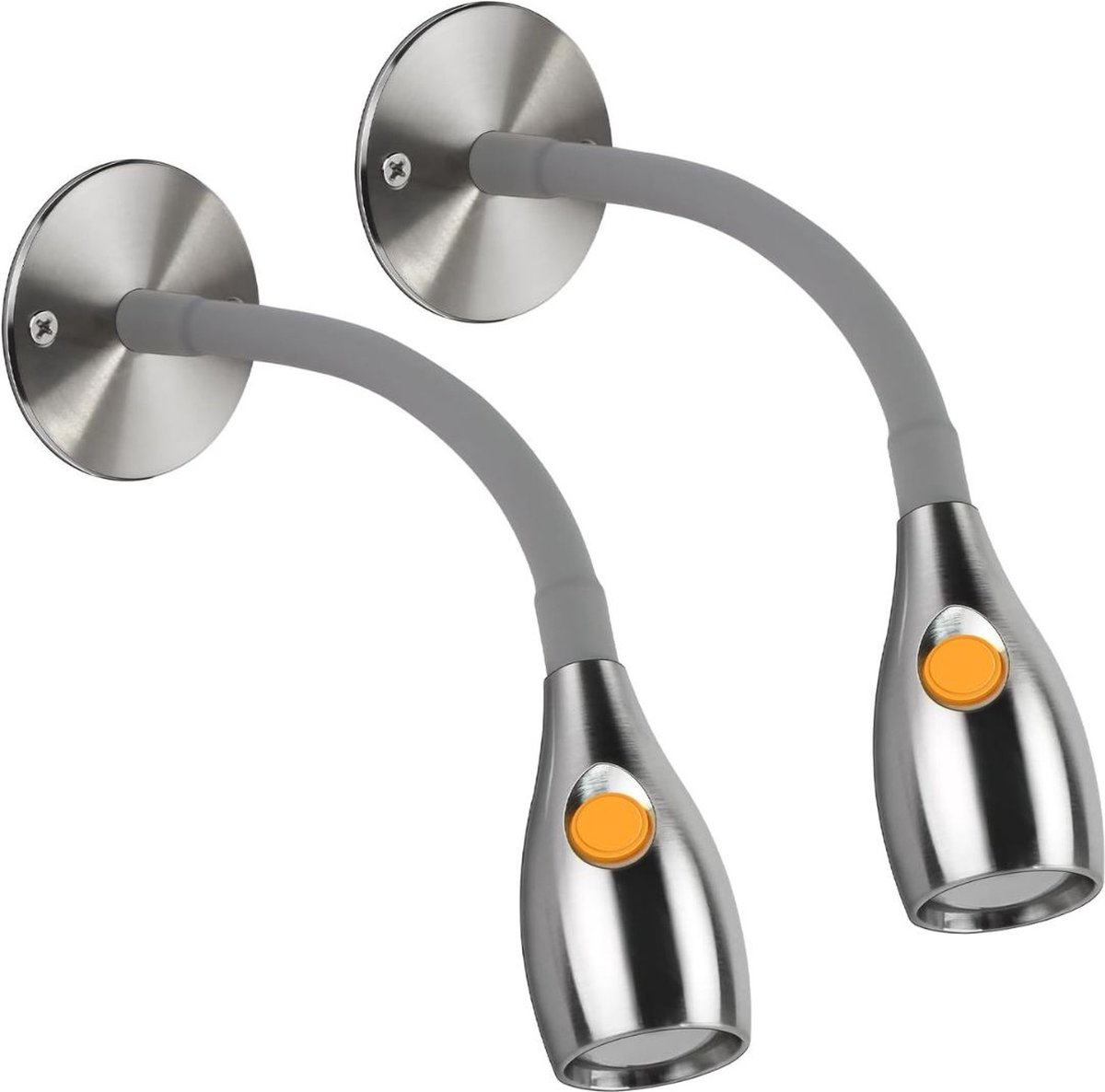 MKSS® Bedlampjes Hoofdbord - Leeslampjes - Bedlamp Slaapkamer Volwassenen - 2 Stuks - Zilver