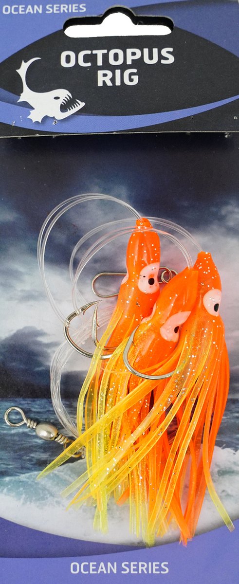 Eurocatch Octopus Onderlijnen - 3-Haken - Oranje/Geel - 10 stuks - Wrakvissen - Kabeljauw - Zeevissen - Kabeljauw van Merkloos — afbeelding 2
