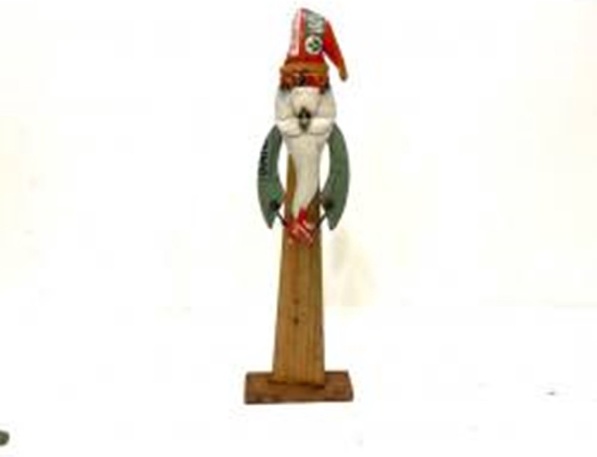 Kerstman van nikkel en hout H87  - retro - trendy