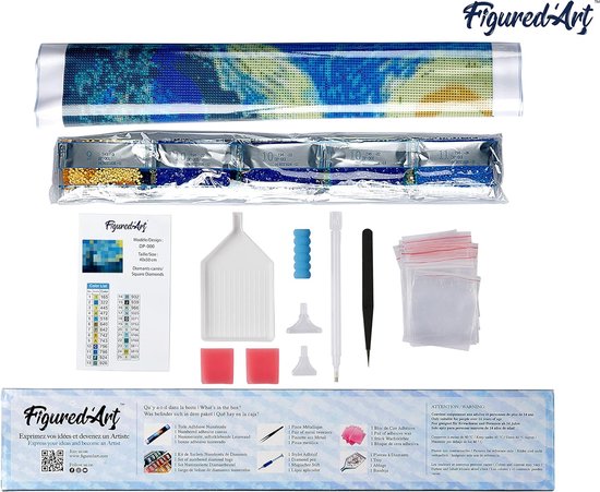 Figured' Art Diamond Adultes , 40x50 cm, voilier et vase, 5D à DIY , diamant carré complet, toile roulée