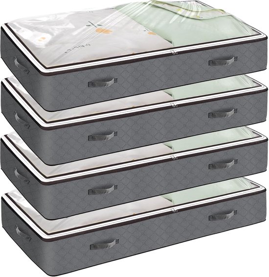 3-Pack 200L Grote Opbergzakken Onderbed - Met Rits Voor Dekbedden & Kleding