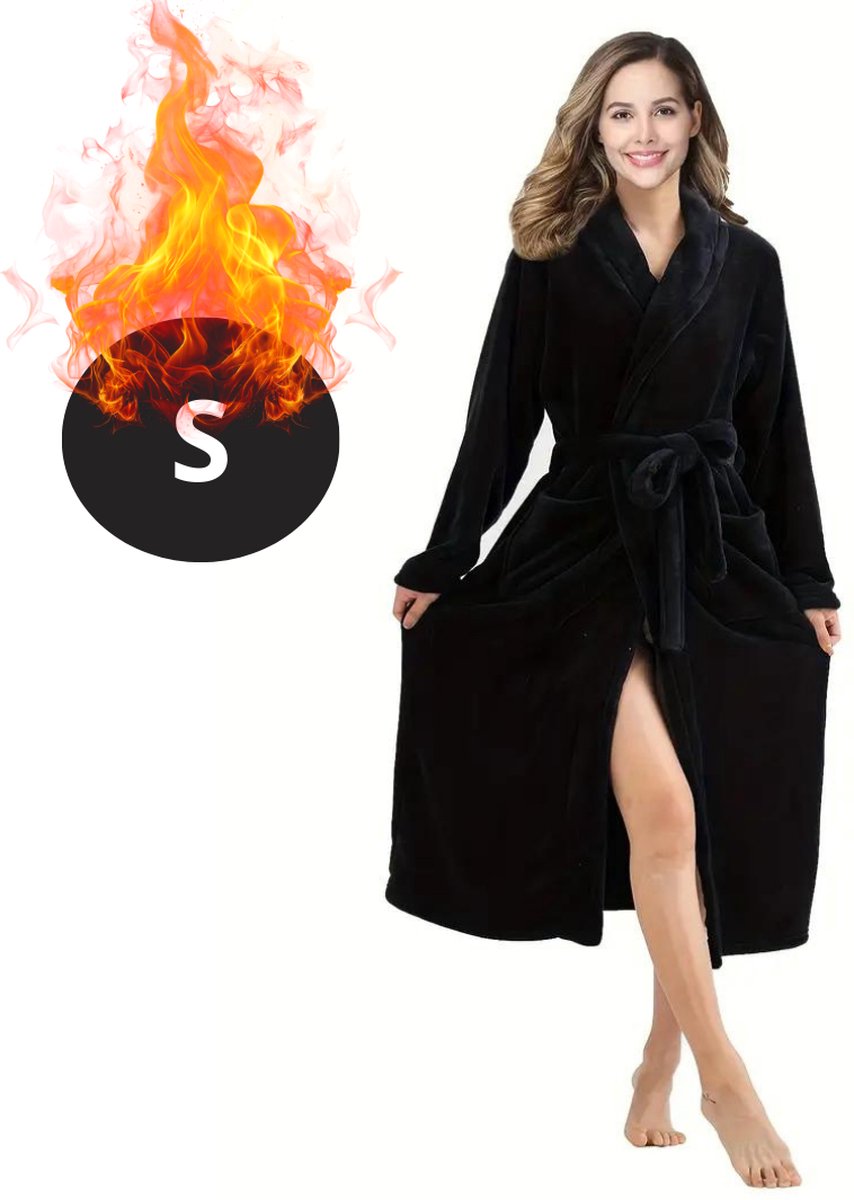 Livano Badjas Dames - Fleece - Katoen - Badstof - Sauna - Hamam - Wafel - Bathrobe - Duste