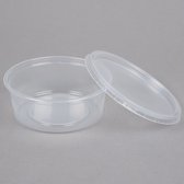50 pièces de petits récipients transparents en plastique avec couvercles amovibles pour sauces, trempettes, salades et produits non alimentaires. Pour les restaurants, les plats à emporter, la restauration, les œuvres d'art, etc. (2 oz/50 ml)