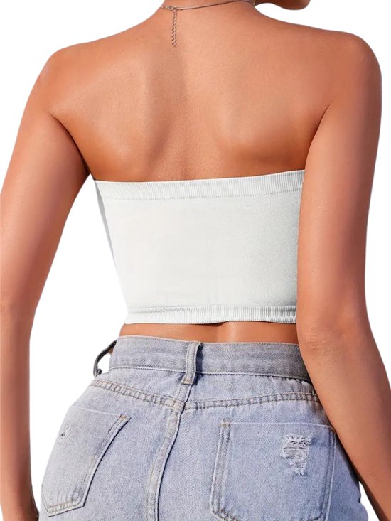 Nivard BH sans armatures - Sans Bracelets - Soutiens-gorge -gorge Push -up - Soutien-gorge Comfort - Confortable - Solide - Wit - Taille XL