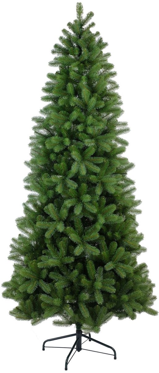 Bayberry kunstkerstboom smal - 183 cm - groen - Ø 97 cm - 795 tips - metalen voet