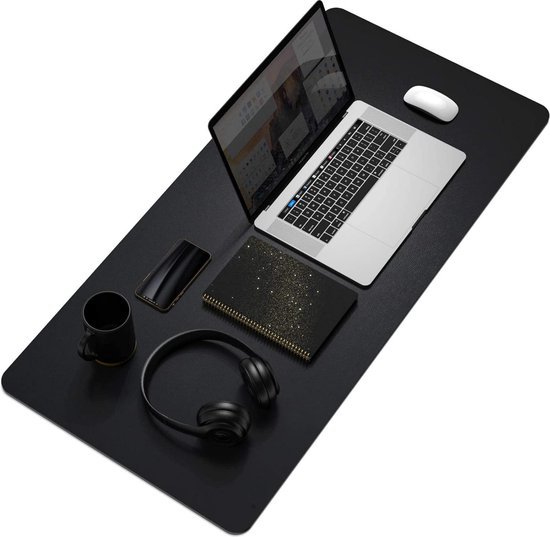 Bureau mat - Bureau Onderlegger - Bureau Organiser - Deskmat - Hoogwaardig Kunstleer - 80 x 40 cm - Zwart