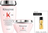 Kérastase Genesis Duo + Cadeau - Shampoo 250ml & Masker 200ml + Elixir Ultime Olie 15ml Cadeau – Anti haaruitval