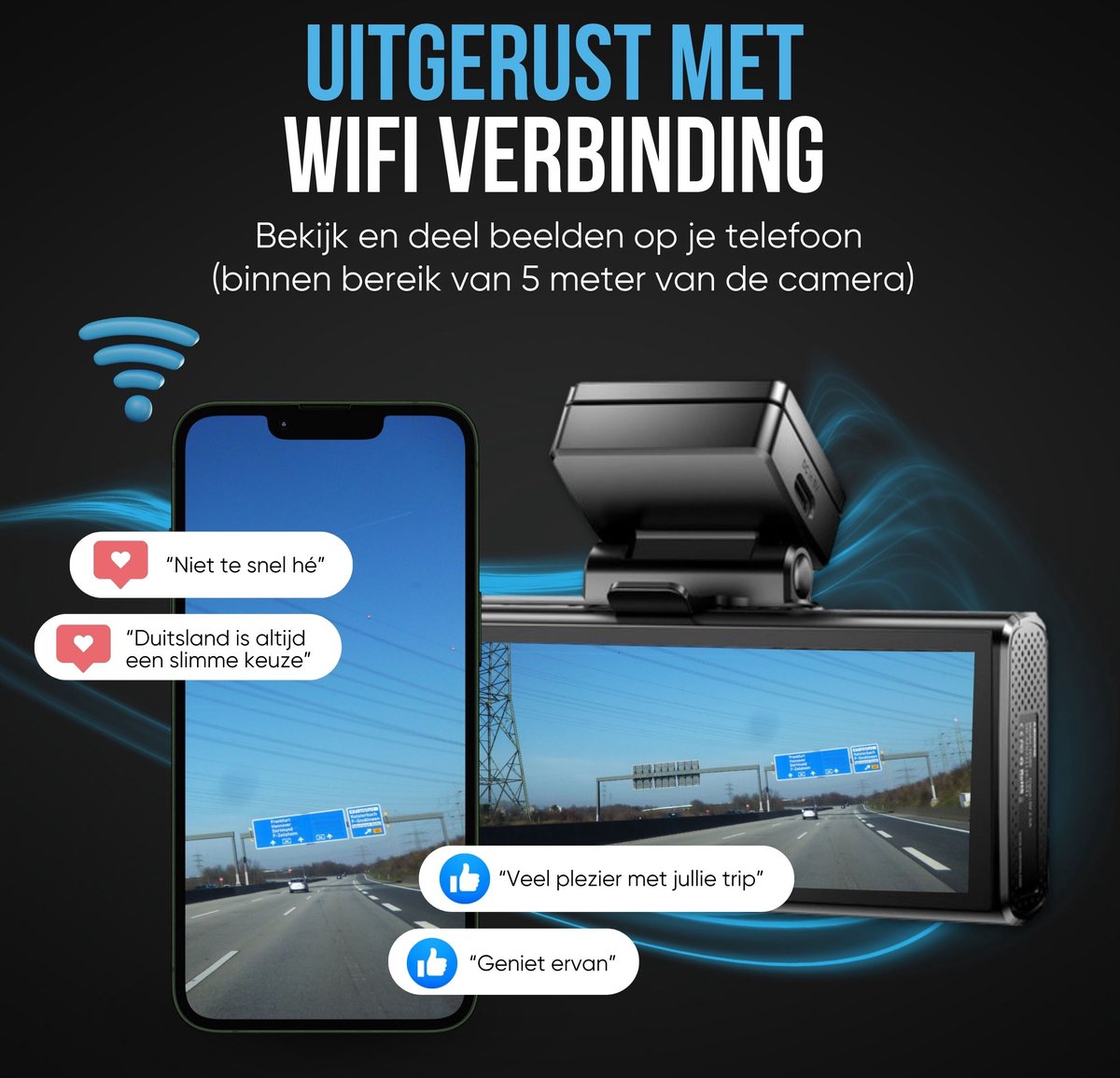 Nanocam M93 Pro dashcam voor auto met achter camera - 4K + Full HD resolutie - Parkeerbeveiliging - 64gb Micro SD - 4,0 inch Touch screen Lcd - 2x 150 graden kijkhoek - Nachtzicht thumbnail 4