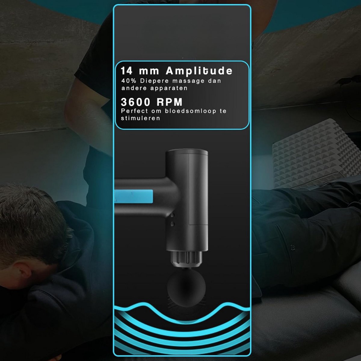 Afbeelding 3 van Equivera Massage Gun Professioneel - Massagegun - Massageapparaten - Massage Pistool - Compact Massage Apparaat