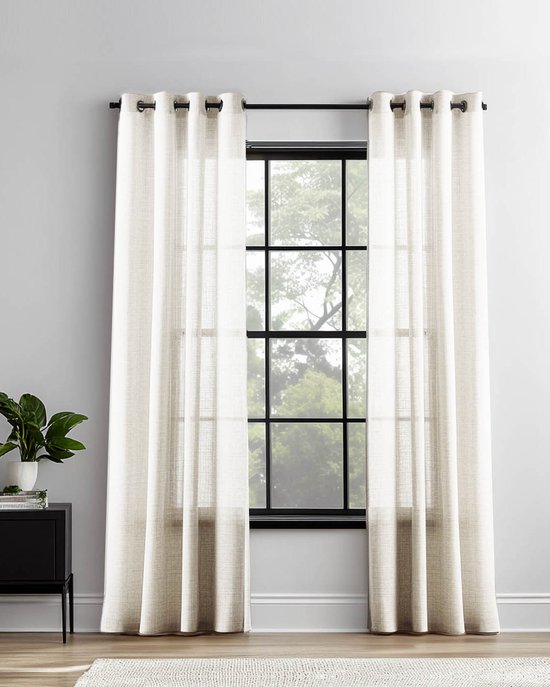 HOOMstyle kant en klaar gordijn met ringen Ivy - Inbetween - Geschikt voor gordijnroede - 140x270cm - Off White