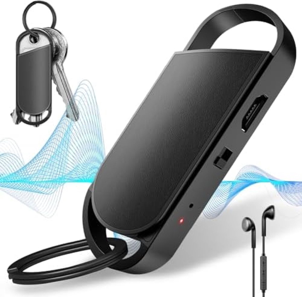 64 GB digitale spraakrecorder, met 750 uur opnamecapaciteit en 30 uur continue opname, draagbare dictafoon voor lezingen/vergaderingen/interviews/klaslokaal, bediening met één toets