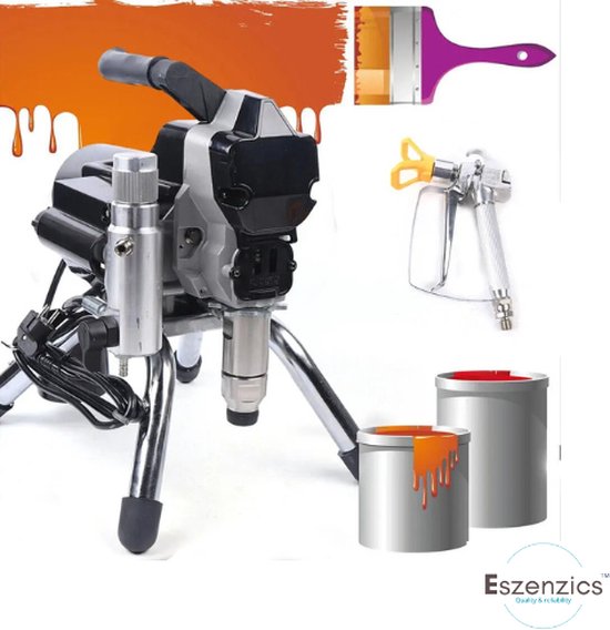 Foto: Eszenzics verfspuit professionele spuit elektrisch airless verfpistool multifunctioneel spuitpistool 2200w 23mpa voor vele verfsoorten