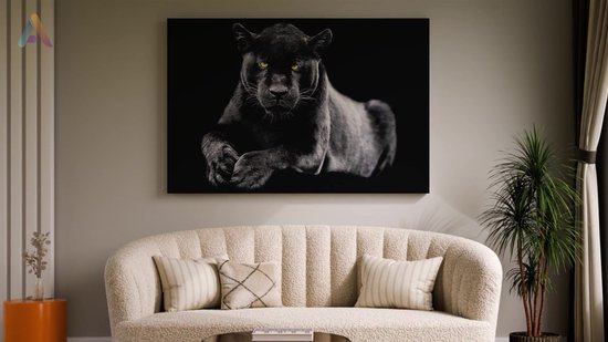 Artaza - Peinture sur toile - Panthère noire - 120 x 80 - Groot - Photo sur toile - Impression sur toile