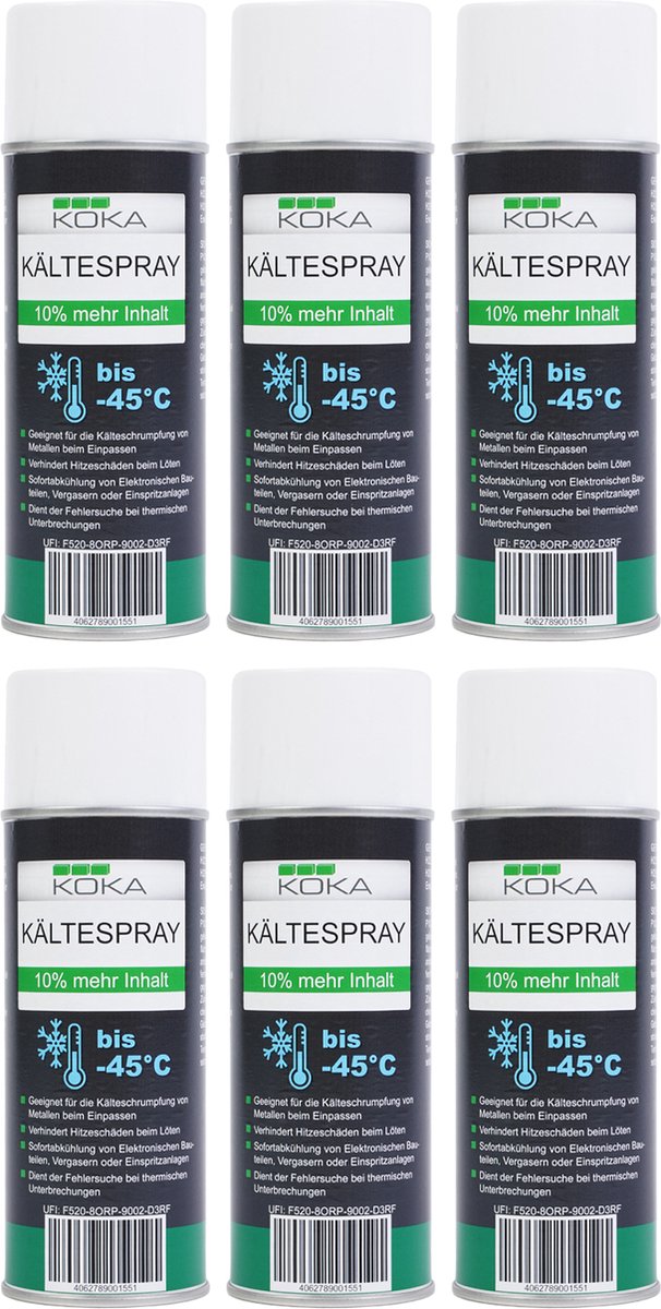 6x koude spray tot -45°C