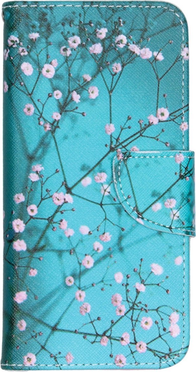 Scoby - Multifunctioneel Hoesje Geschikt voor Samsung Galaxy A20e - Pasjeshouder - Zachte Bookcase - Binfen - Kleurrijk Bloemenpatroon