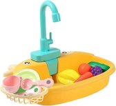 Jojoy - Speelkeuken wastafel met Fruit, Groenten en Servies - Buitenkeuken Kind - Buitenspeelgoed - Fijne Motoriek Speelgoed - SINKIFUN