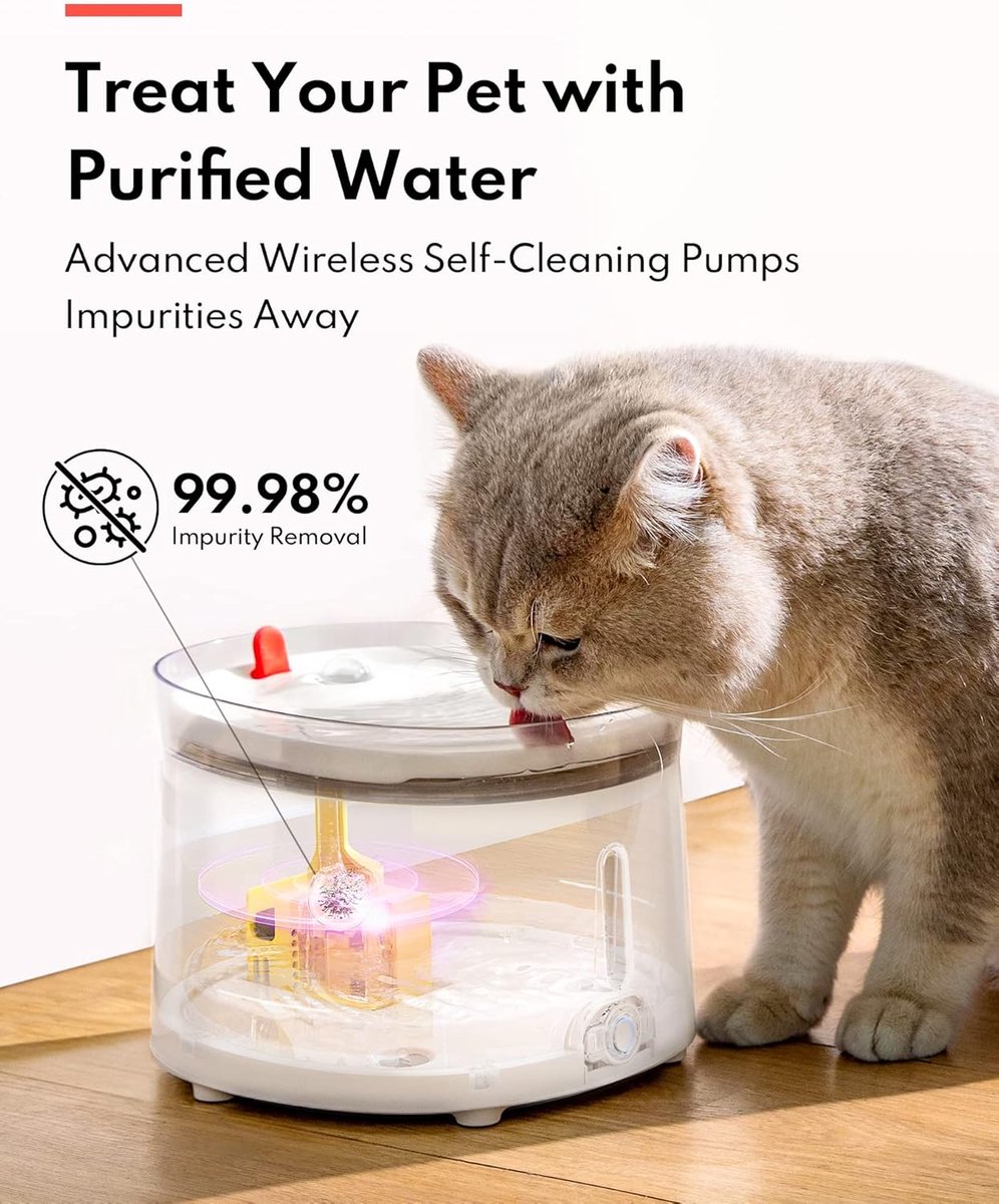 Equivera Waterfontijn Katten - Waterfontein Kat - Kattenfontein - Drinkfontijn Katten - Drinkfontein Kat