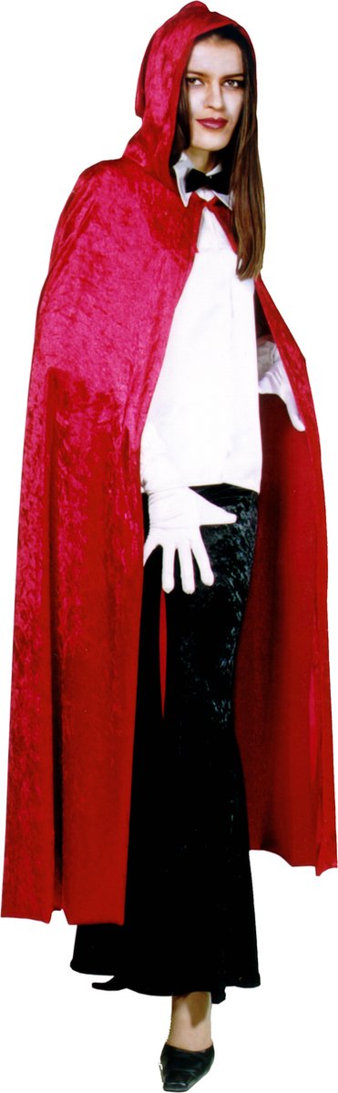 Zebra & Friends Hooded Cape - Cape met Capuchon - Kostuum Halloween - Rode Mantel - Halloween Accessoires - One-size - Red Velvet