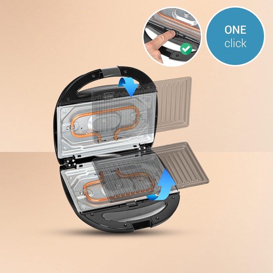 CAMRY Multifunctioneel apparaat 3-in-1 sandwichmaker, sandwichtoaster, contactgrill, Oreschki maker, notenmaker, notenkoekjes, vermogen 1000 W, antiaanbaklaag voor eenvoudige reiniging zonder