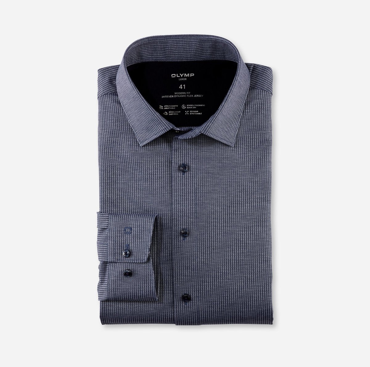 OLYMP modern fit 24/7 stretch blauw