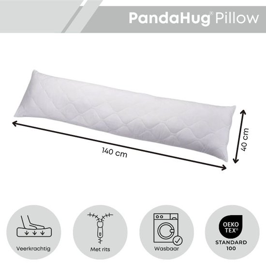 PandaHug Ondersteunend Lichaamskussen Velvet Taupe - Body Pillow - Zwangerschapskussens - Rugklachten - Voedingskussen - Kniekussen - Body Pillow Kussen met afneembare wasbare Hoes van Merkloos — afbeelding 5