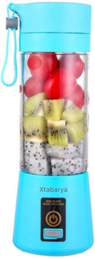 Draagbare slowjuicer Elektrische Juicer blender smoothie Usb Mini Fruit Mixer blender to go nutribullet Voedsel Milkshake Multifunctionele Sap Maker Machine Oplaadbare, Blauw