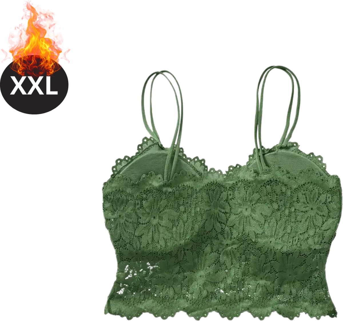 Nivard BH Zonder Beugel - Zonder Bandjes - Push-up Bh's - Comfort Beha - Comfortabel - Groen