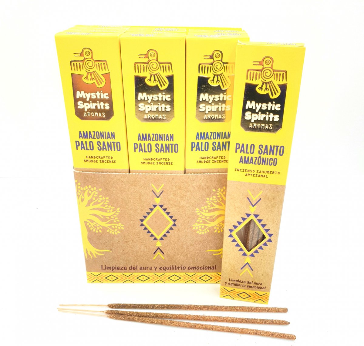 NewAge NL Amazonian Palo Santo wierook - Mystic Spirits Aromas (12 pakjes) geel, beige