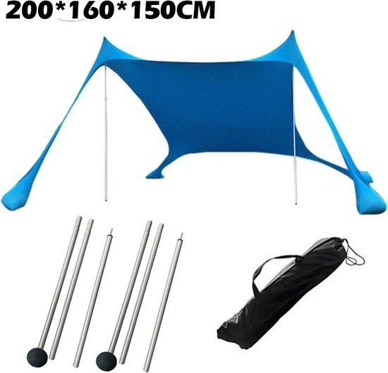 Tente de plage haute altitude Fayloch FM-B-Turquoise auvent 2