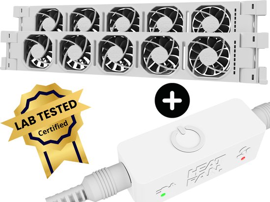 Heatfan 5 Pro - Ventilateur de radiateur avec contrôle Smart - 2 pièces - Taille universelle - Ventilateur convecteur sans son - Wit