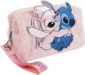 Trousse de voyage, Toilettes- Trousse à cosmétiques - Peluche - Lilo & Stitch 'Stitch and Angel' - Disney (10x17,5x9 cm)