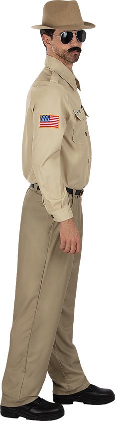 Funidelia | Jim Hopper Stranger Things Costume Officiel Netflix pour hommes Films et séries, Netflix, Eleven, Dustin - Déguisement pour Adultes Accessoires costumes et accessoires pour Halloween, carnaval et fêtes - Taille M - L - Marron