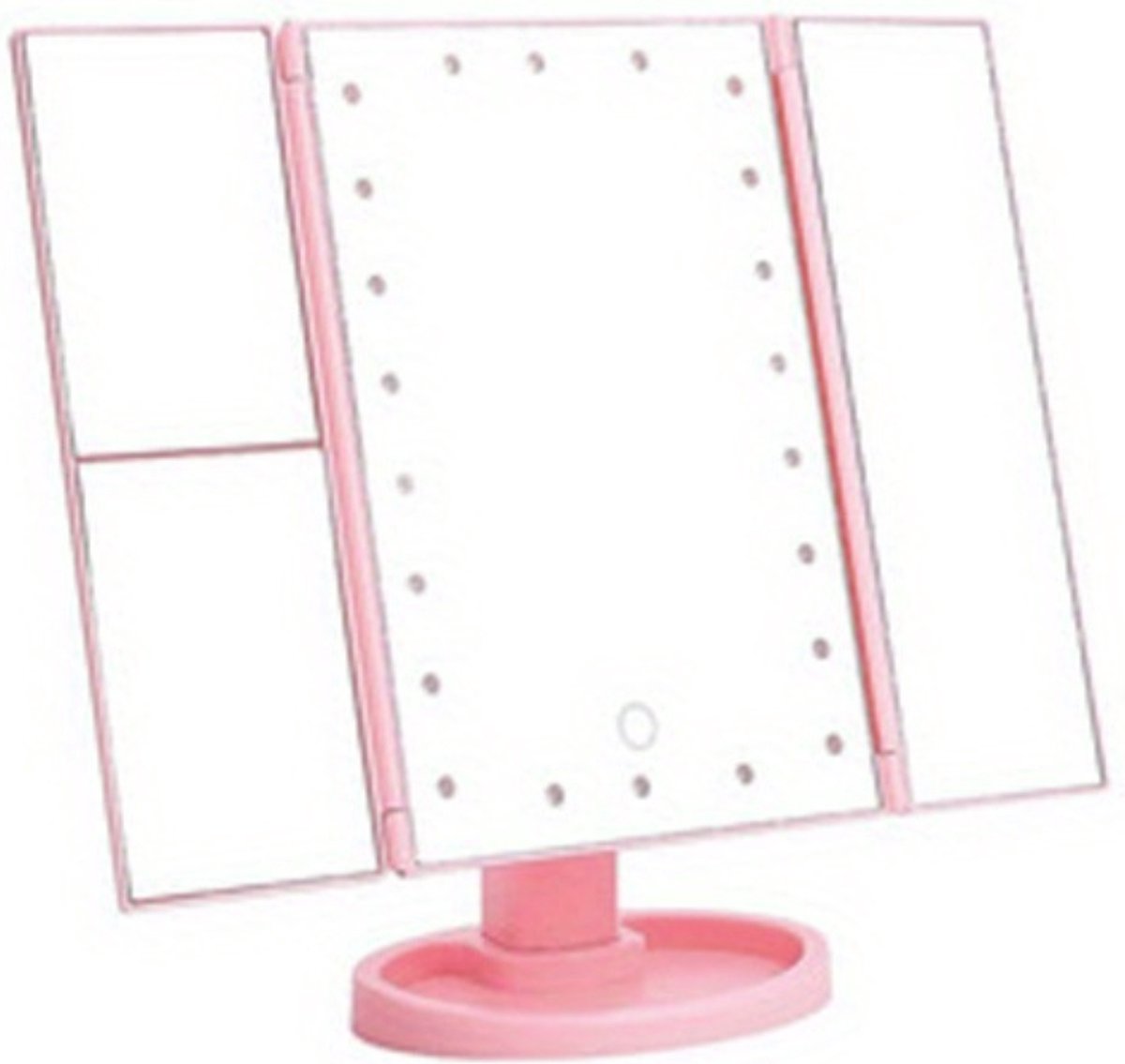 Goedkoopste Bovista Make Up Spiegel - Met Verlichting - Met Led Verlichting - Led - Met Licht - Opmaakspiegel Met Ledverlichting - Staande Spiegel - Tafelspiegel - Inklapbaar - Roze