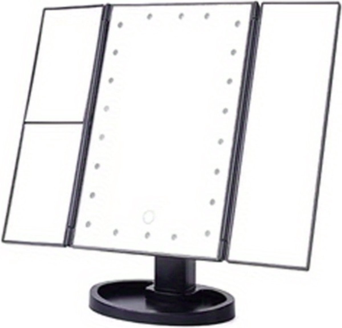 Goedkoopste Bovista Make Up Spiegel - Met Verlichting - Met Led Verlichting - Led - Met Licht - Opmaakspiegel Met Ledverlichting - Staande Spiegel - Tafelspiegel - Inklapbaar - Zwart