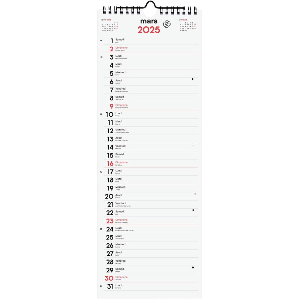 Equivera Jaarkalender 2025 - Maandkalender - Jaar Kalender - Jaarkalender - Jaarplanner - Kalender 2025