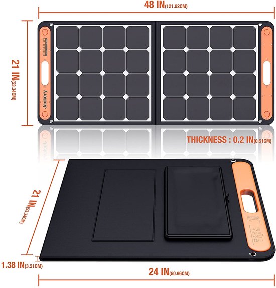 Jackery Solarsaga 100 - Draagbaar Zonnepaneel - 100W - Zwart van Jackery — afbeelding 3