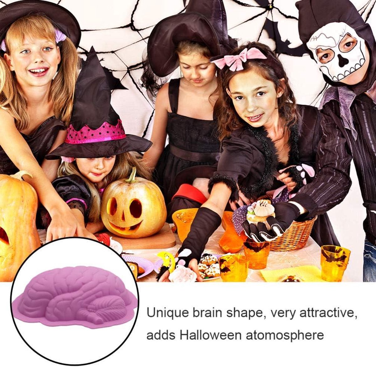 Moules Silicone Halloween 2 Pièces (cerveau Et Cœur) - Pour Chocolat, Bonbons, Savon, Glaçons - Résistant -40°C à 200°C