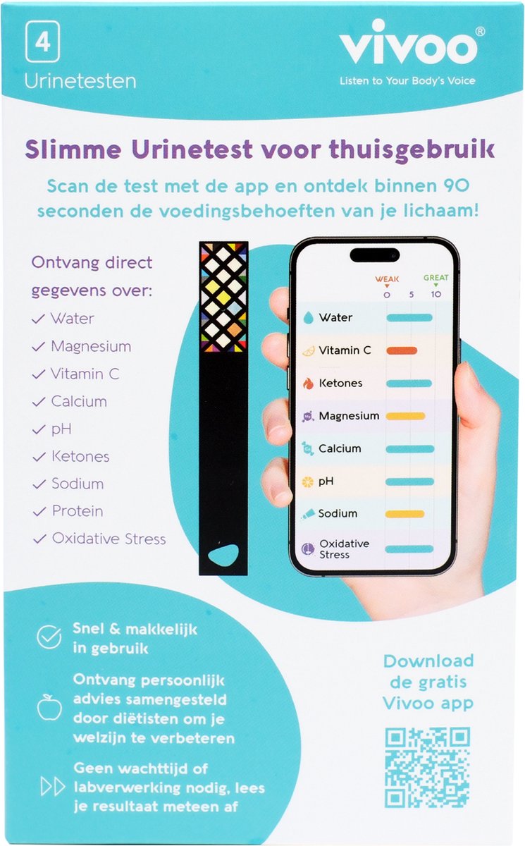 Goedkoopste Vivoo Urine Test (9-in-1 parameters) (4 stuks