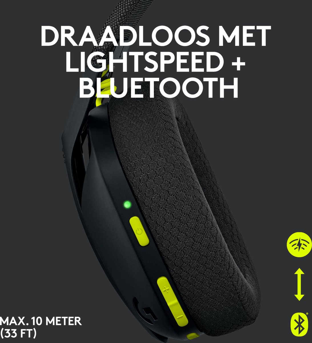 Logitech G435 LIGHTSPEED - Draadloze Gaming Headset - Bluetooth - PC, Mobile - Zwart — afbeelding 7