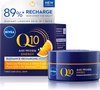 NIVEA Q10 Energy Recharge Versteviginde Nachtcrème - Hydraterende Anti-Rimpel Crème - Alle Huidtypes - met Vitamine C en E - 50 ml