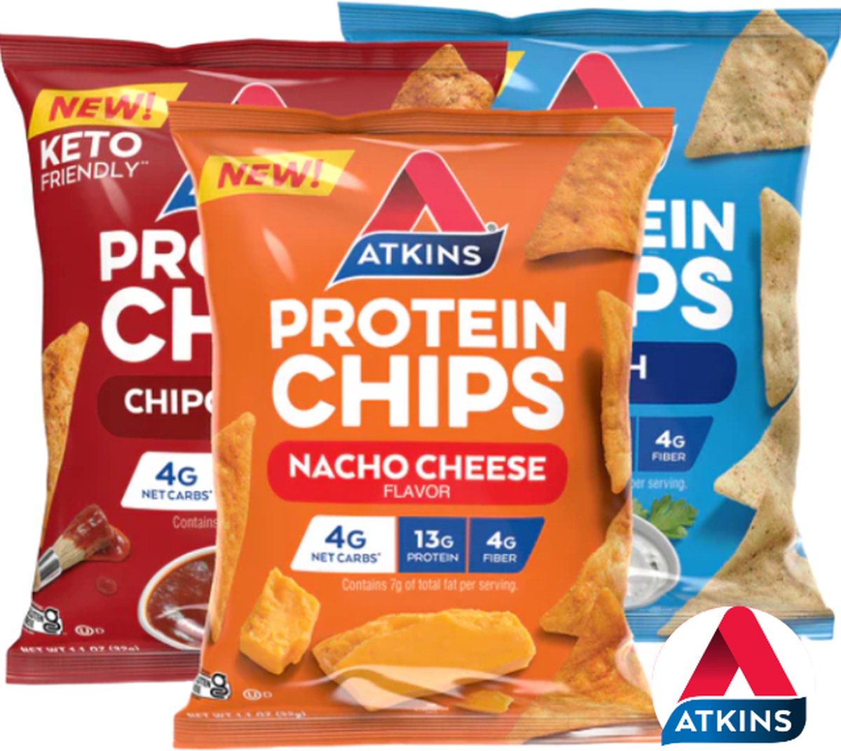 Goedkoopste Atkins | Mix Protein Chips | 3 x 32 gram