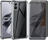 Coque pour Oppo Reno 10 5G / 10 Pro 5G - Protecteur d'écran de confidentialité Glas à couverture complète - Antichoc Transparent