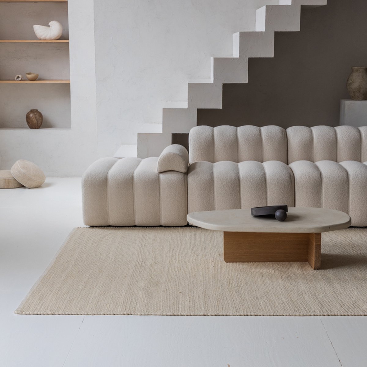 Carpet Studio Barley Wool Vloerkleed - 160x230 cm - Laagpolig Tapijt Woonkamer en Slaapkamer - Kleed Beige