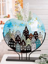 Design vaas - decoratieve vaas glas - Sun on the rocks - glasfusion  - 10x46x49 cm met standaard
